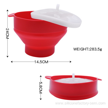 Kitchen Microwave Silicone Popcorn Bucket Home Bowl